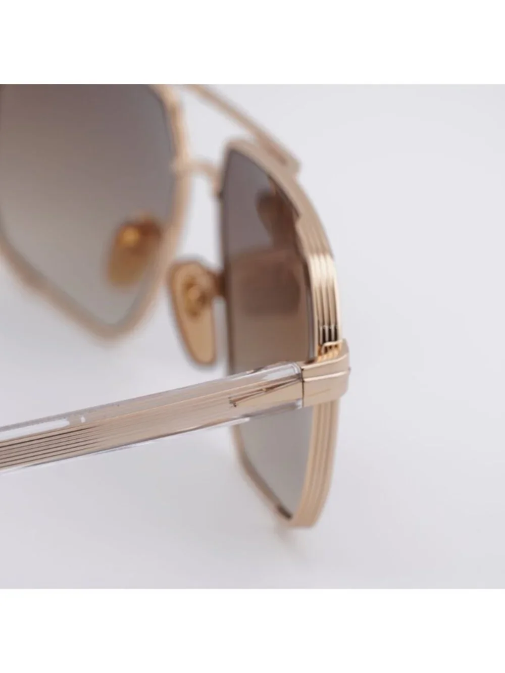 David Beckham DB 7102/S 0LOJ HA Sunglasses Gold Aviator Frame, Brown Lenses